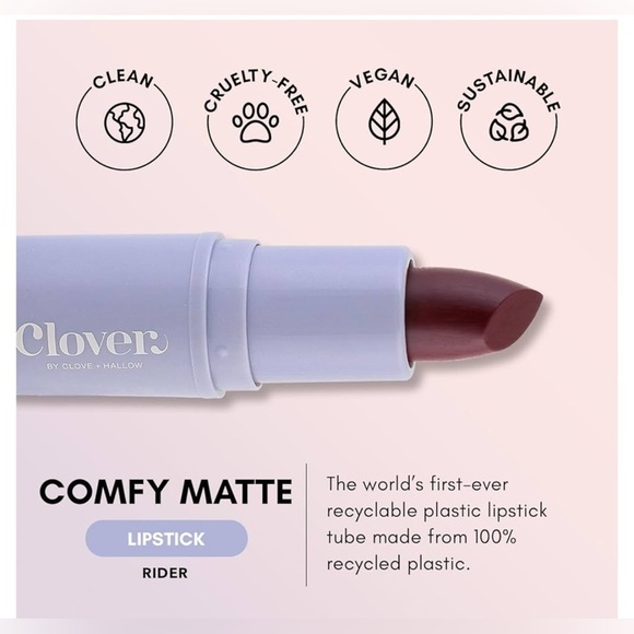 Clover by Clove Skin Is In Serum Foundation 01 Light & Comfy Matte Lipstic Rider - Picture 12 of 12